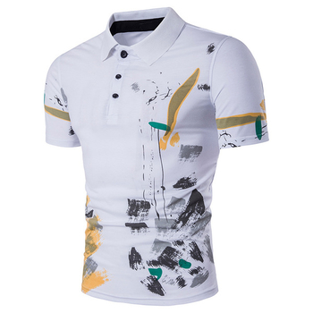 Σπορ-κομψό ανδρικό πουκάμισο με κολάρο και διακοσμητικά σχέδια