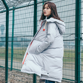 Μακρύ χειμωνιάτικο γυναικέιο μπουφάν  σε δύο χρώματα με κουκούλα