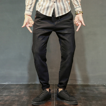 Спортно-елегантен мъжки шалварест панталон с впити крачоли