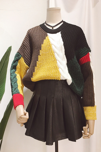 Πολύχρωμο γυναικέιο πουλόβερ, κατάλληλο για  το χειμώνα