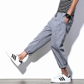 Πολύ άνετα casual αντρικά παντελόνια σε γκρι και μαύρο χρώμα