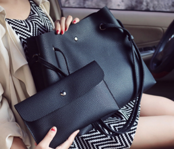 Ежедневна дамска ръчна чанта в комплект с много удобен клъч