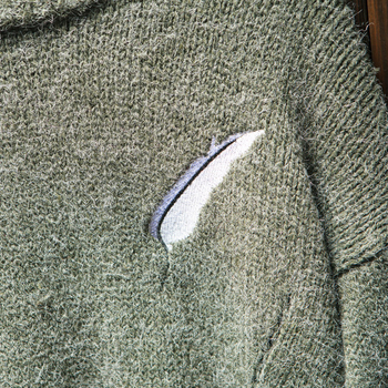 Κομψό πουλόβερ με ανοιχτό κολάρο σε σχήμα Ο και απλό κεντήματα, 3 χρώματα