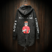 Κομψή μακρύ γιλέκο από μαλλί με καπέλο στην πλάτη και πρακτική κουκούλα