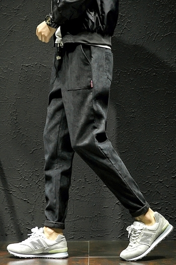 Ежедневен мъжки спортно-елегантен панталон с големи практични джобове - широк модел