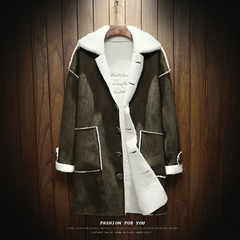 Зимно мъжко палто с много топла подплата и джобове, 3 цвята