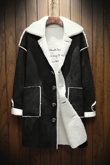 Зимно мъжко палто с много топла подплата и джобове, 3 цвята