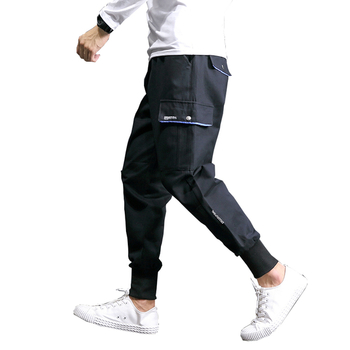 Мъжки ежедневни панталони с големи практични джобове с ластици в края на крачолите