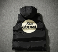 Ανδρικά γιλέκα και τσέπες με κουκούλα με επιγραφή στο πίσω μέρος σε διάφορα χρώματα