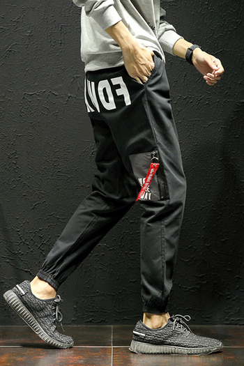 Спортен панталон с надпис отзад и щампа стеснен отдолу в два цвята 