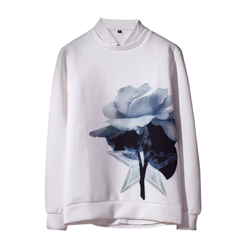 Φθινόπωρο-χειμώνας αρσενική μπλούζα με μακρύ μανίκι και όμορφο τριαντάφυλλο