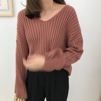 Изчистен дамски ежедневен пуловер широк модел в няколко цвята 