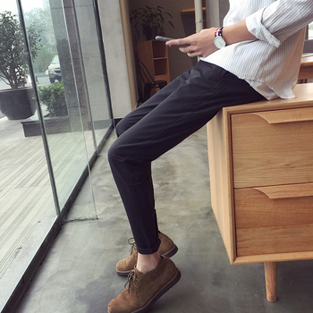 Нов актуален мъжки ежедневен панталон в черен цвят