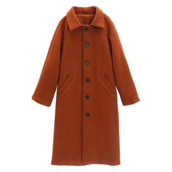 Κομψό μακρύ παλτό με κουμπιά σε πολλά χρώματα