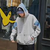 Καθημερινή αθλητική βαμβακερή μπλούζα αθλητικών ατόμων με απομίμηση εφέ denim