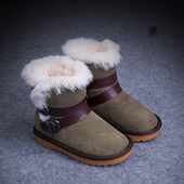 Κομψές παιδικές μπότες για κορίτσια με ιμάντες και κουκούλα