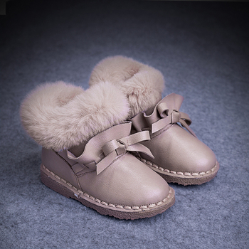Παιδικές χειμωνιάτικες μπότες με χνούδι για κορίτσια σε δύο χρώματα